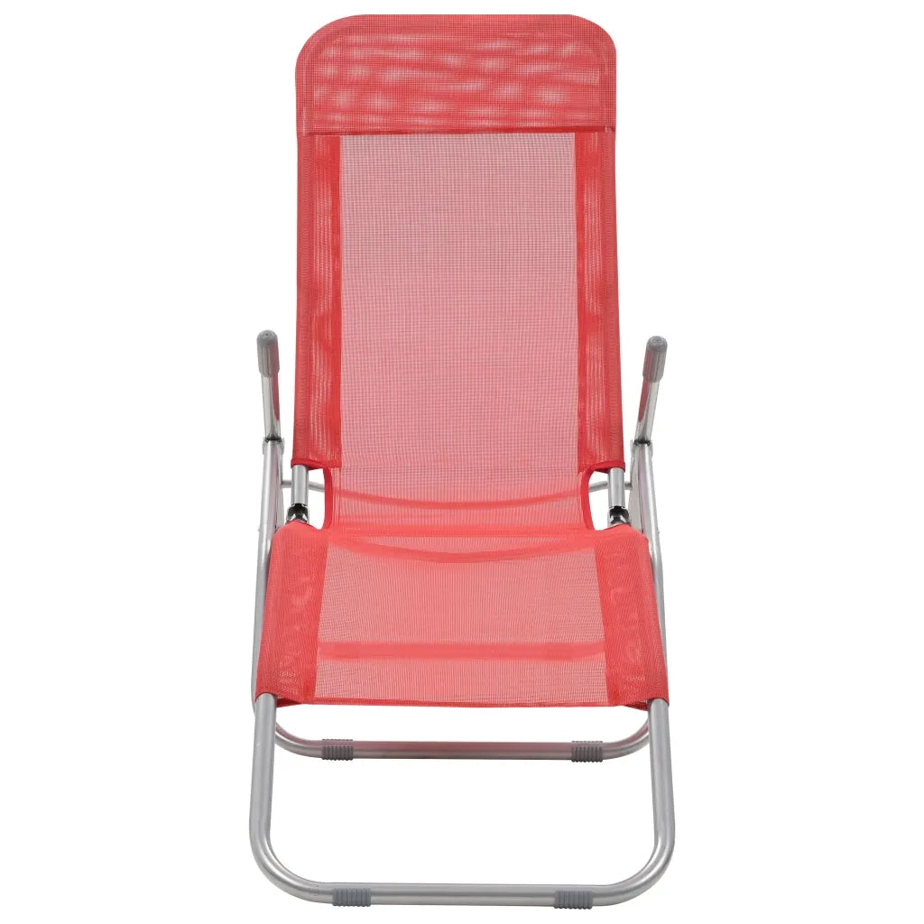 Lettini Prendisole Pieghevoli 2 pz in Textilene Rosso 44339
