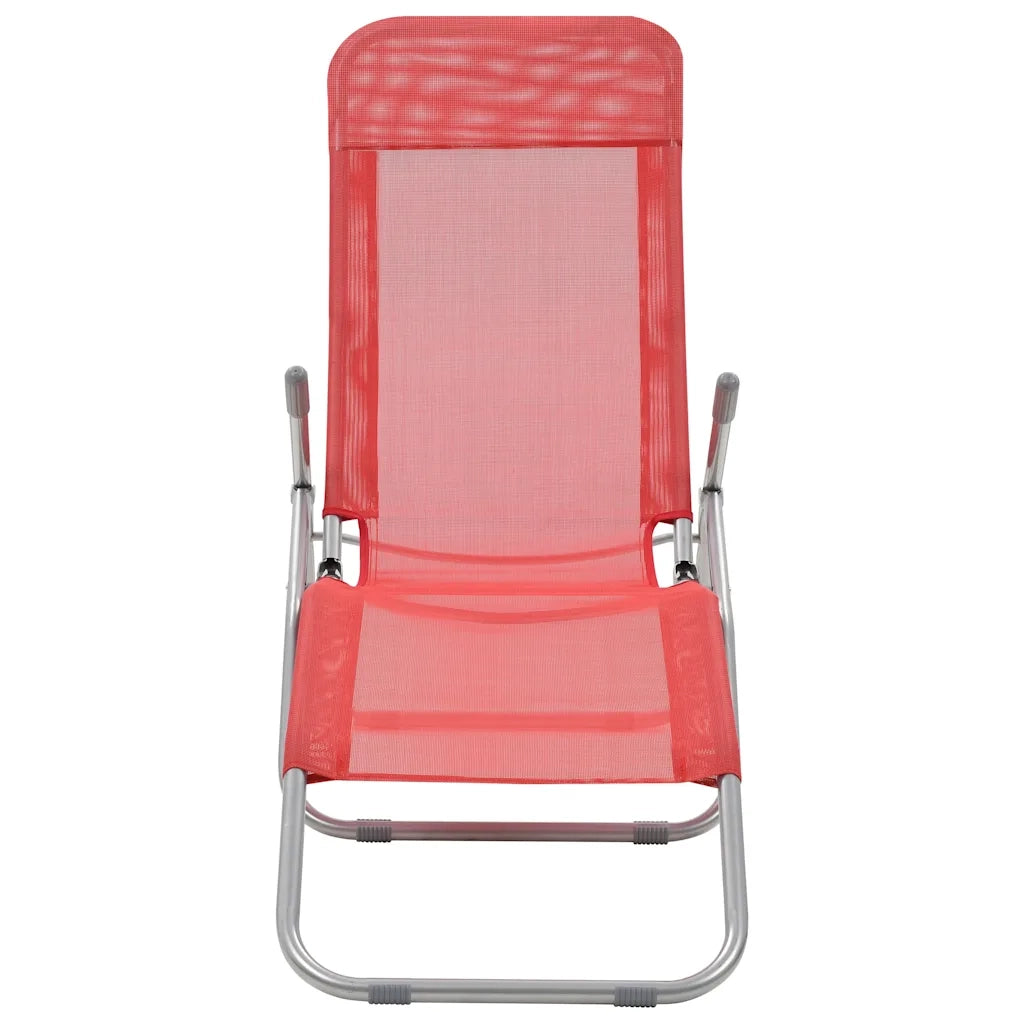Lettini Prendisole Pieghevoli 2 pz in Textilene Rosso 44339
