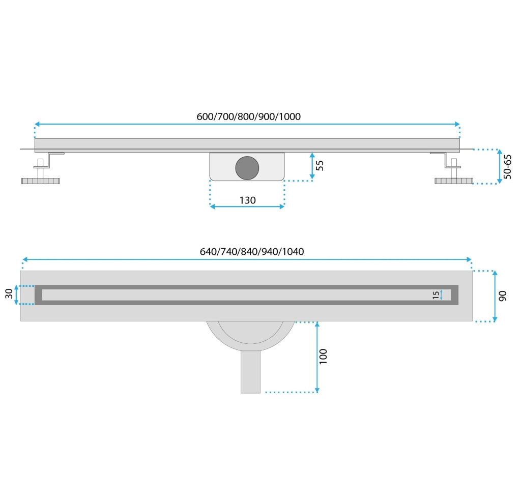 Canalina Di Scarico Neox Slim Pro Black 50