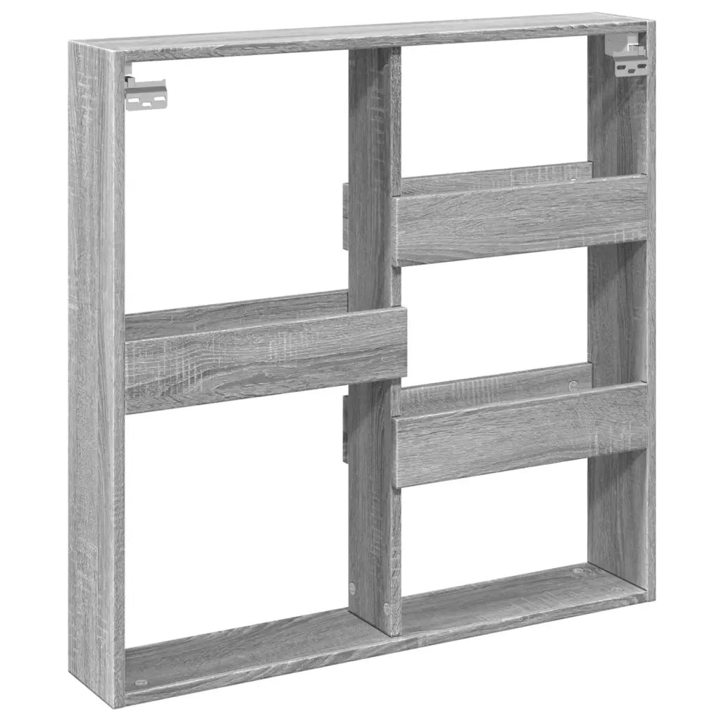 Armadietto a Muro | Mobile a Parete Grigio Sonoma 80x15x80cm in Legno Multistrato