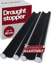 Tochtstrip per porte fino a 90 cm - Isolazione doppia faccia - Economica in energia e taglio personalizzato - Facile da pulire - Nero