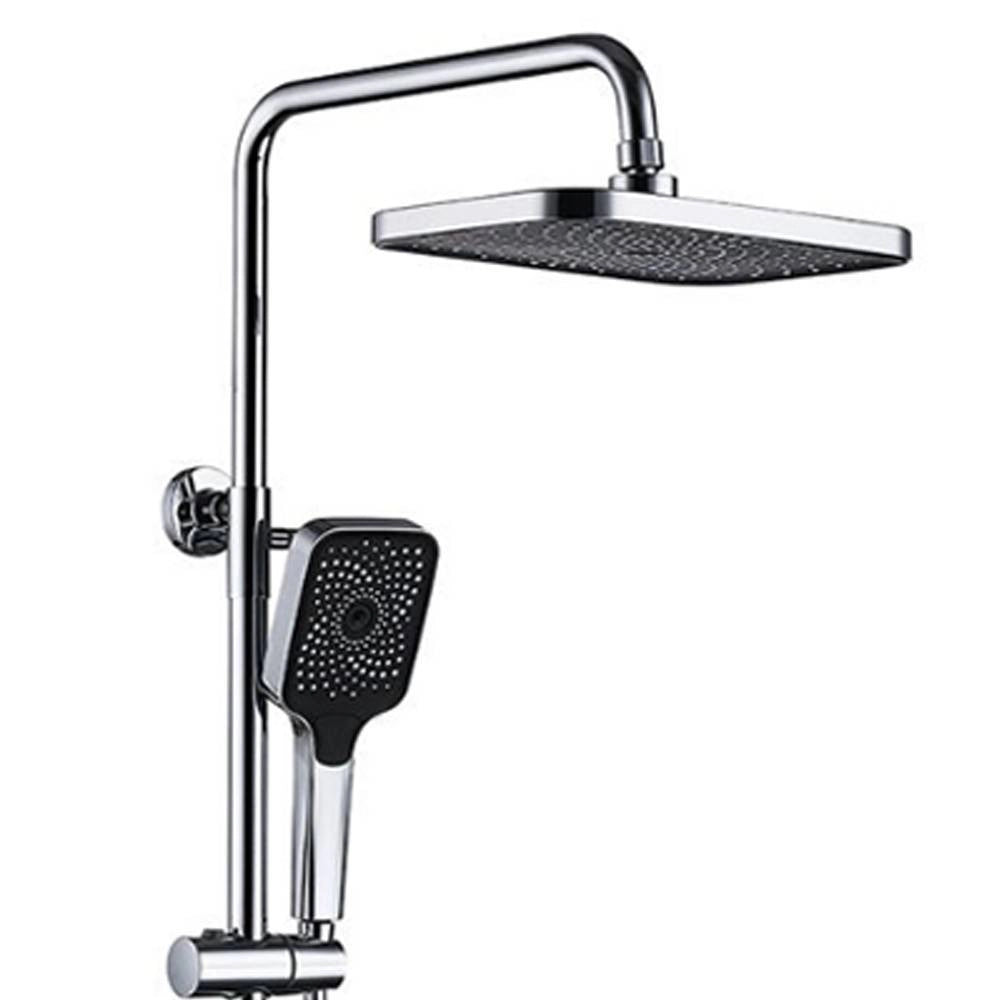 Trade Shop - Set Colonna Doccia Saliscendi Con Miscelatore Rubinetto Soffione E Doccetta Muro -