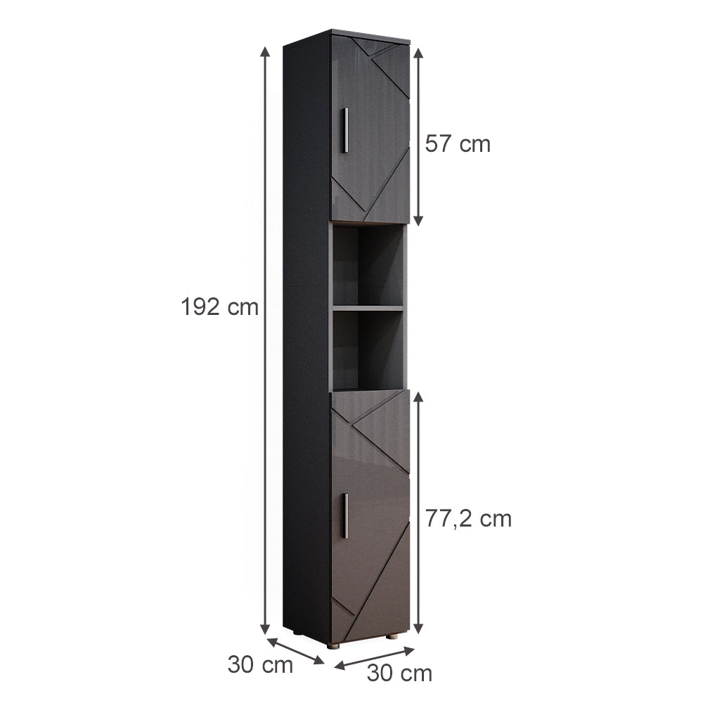 Vicco Mobile bagno alto Antracite lucido 30 x 192 cm