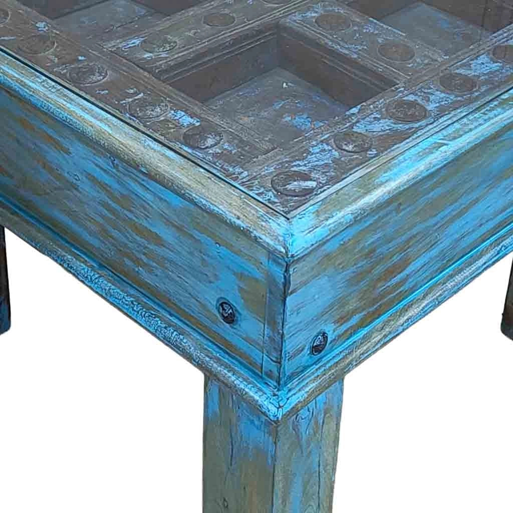 Tavolino da caffè in legno fatto a mano 57x57x45h cm