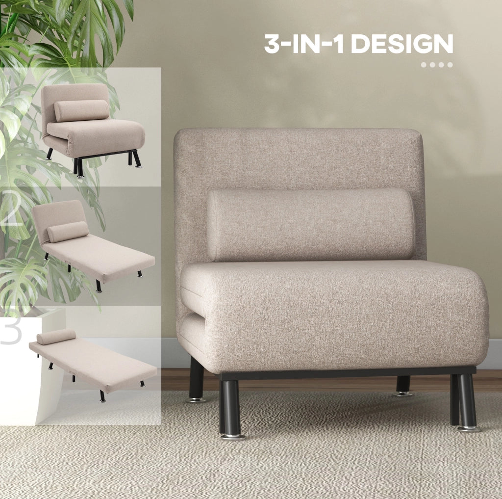 Poltrona letto beige pieghevole