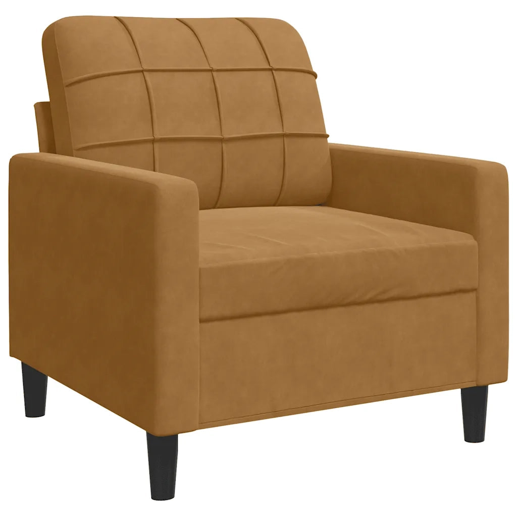 Poltrona-Divano Sedia-Poltroncina Marrone 60 cm Velluto 208698