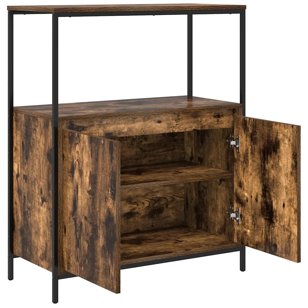 Mobile da Bagno con Ripiani Rovere Fumo 76,5x35x95 cm 861919