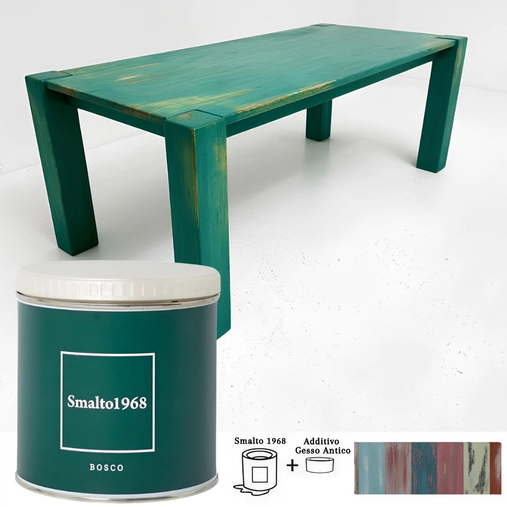Smalto1968 base acqua gesso antico shabby chic finitura opaca multicolore l 0.5 *** colore- bosco, confezione 1