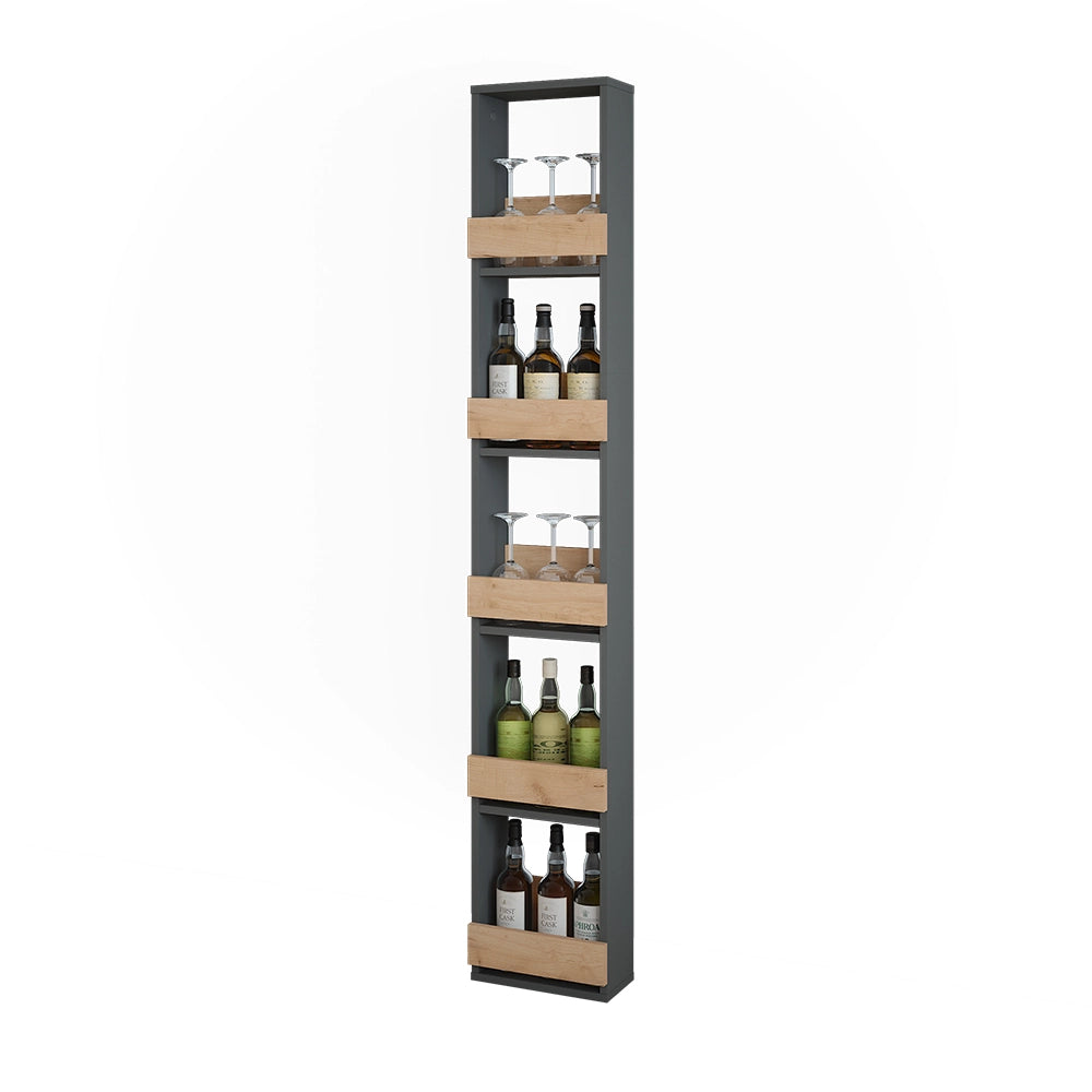 Vicco Portabicchieri da vino Quercia dorata/antracite 30 x 180 cm