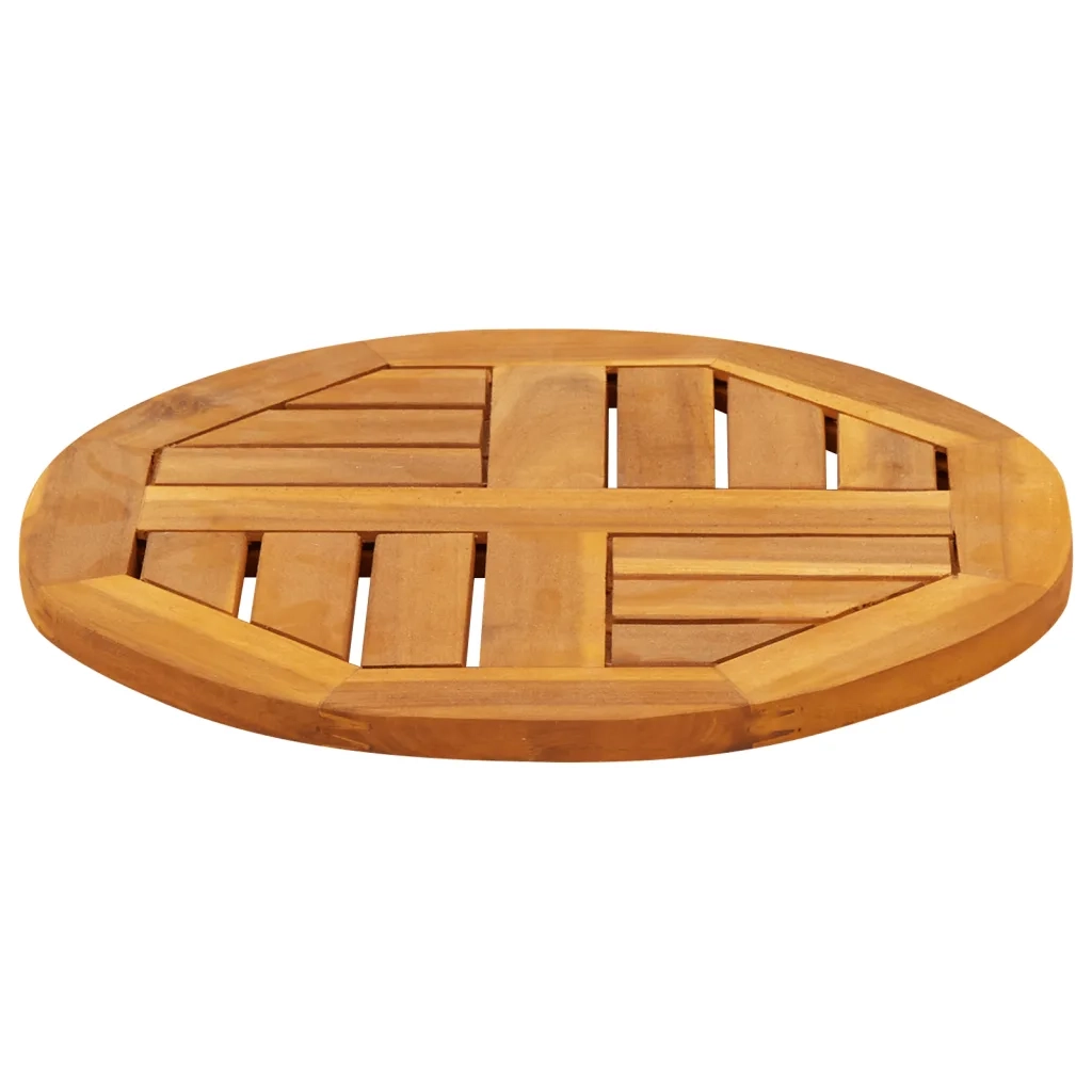 Piano per Tavolo Ã˜40x2 cm Rotondo in Legno Massello di Acacia
