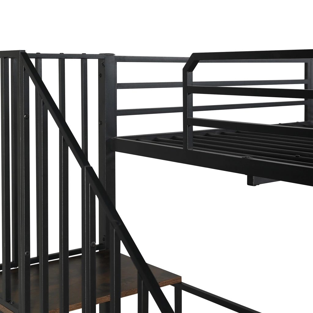 DESMIU Letto a Soppalco 1 Piazza con Scrivania, Scala con Corrimano e Scaffale, 120 × 200 cm, senza Materasso