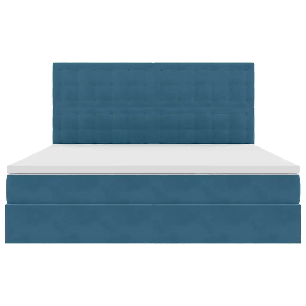 Letto con contenitore e materasso Blu Scuro 180 x 200 cm
