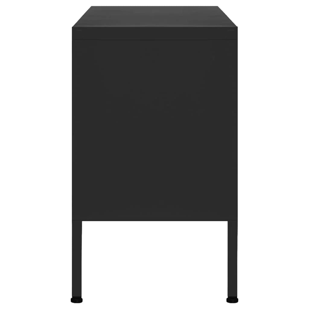 Mobile TV multimediale mensola TV credenza TV per sala da pranzo soggiorno camera da letto 105 x 35 x 50 cm acciaio nero 02_0025688