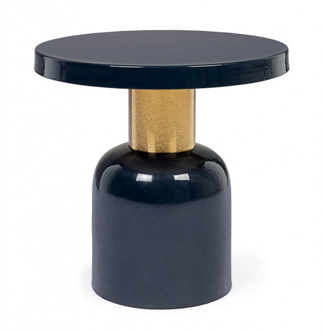 Tavolino Nalima Blu D41 Rotondo in Metallo