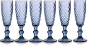 SET 6 CALICI FLUTE DIAMANTE DA 140CC IN COLORE BLU