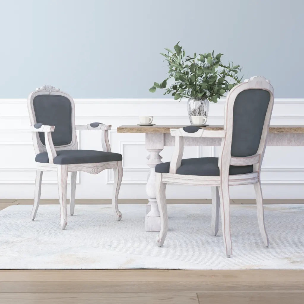 Sedie da Pranzo 2 pz Grigio Scuro 62x59,5x100,5 cm Velluto 344468