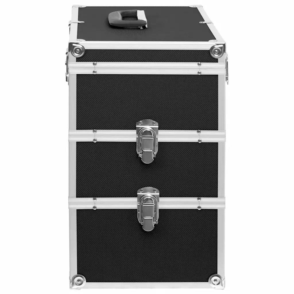 Valigia per Cosmetici 37x24x40 cm Nera in Alluminio CFW3546533