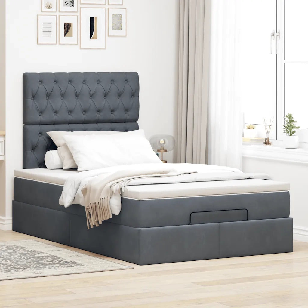 Struttura Letto Pouf con Materassi 80x200 cm Velluto 3313530