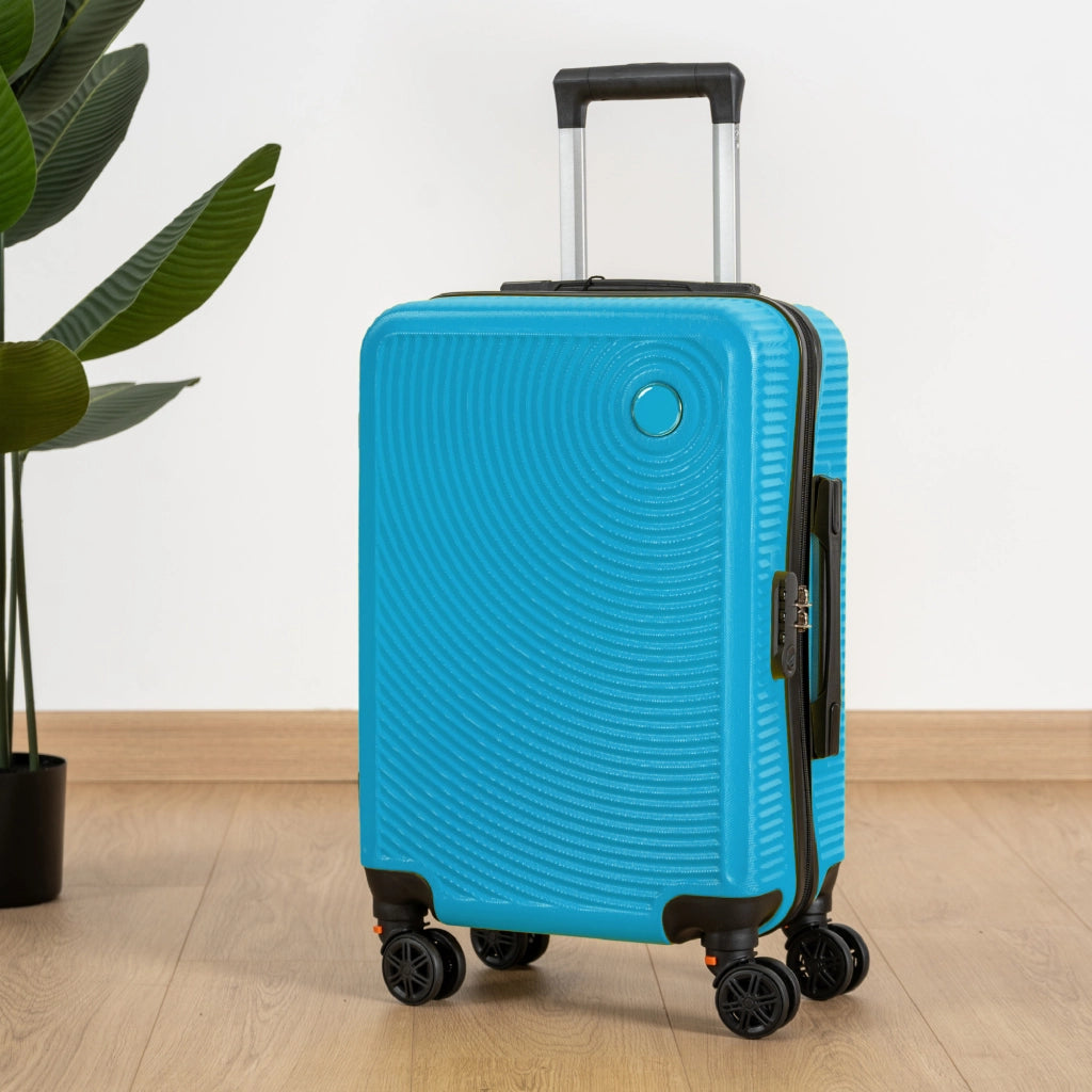 Trolley Bagaglio Mano Rigido 54x33x22 Piccolo Ultraleggero Valigia In Abs Con 4 Ruote Rimovibili Manico Chiusura Di Sicurezza Per Compagnie Low Cost Economy Zaino Da Viaggio Turchese