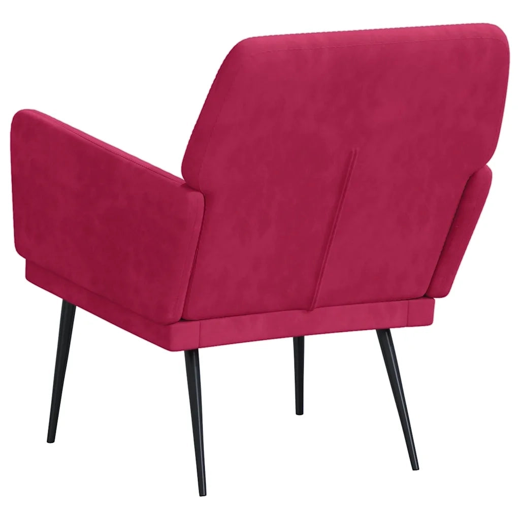 Poltrona Rosso Vino 62x79x79 cm Velluto 351376