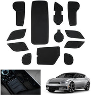 Compatibili con Kia EV6 2022 2023 2024, Mattone Antislip in Gomma Silicone (Nero) per Console Centrale, Cassetto, Porta Documenti, Fatto di Gomma Silicone.