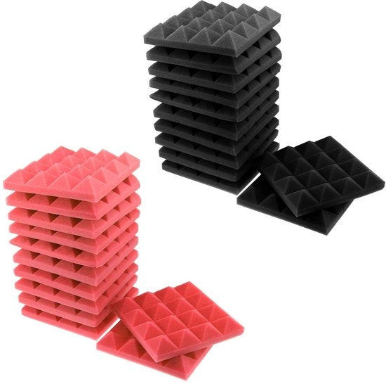 Pannelli Acustici in Schiuma 24 Unità - Isolamento Acustico - Dampening Acustico - Schiuma a Nodi - Pannelli Acustici - 25x25x5cm