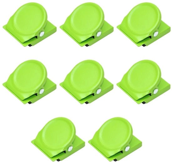 Fermogettoni magnetici multifunzionali - colore verde - ideali per appunti e foto - perfetti per ufficio e aula