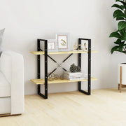 Libreria a 2 Ripiani-Scaffale per Libri-Mobile di Stoccaggio 80x30x70 cm in Legno Massello di Pino 784896
