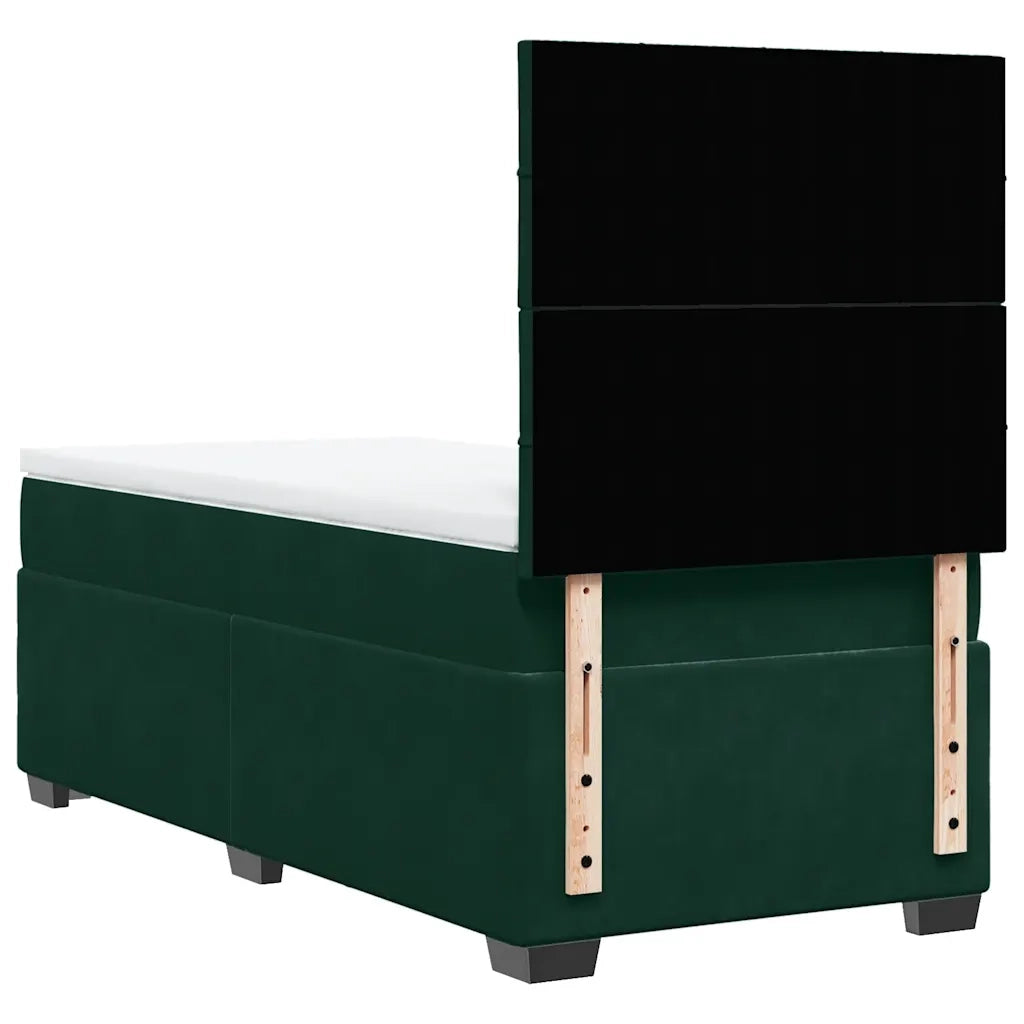 Giroletto a Molle con Materasso Verde Scuro 90x200 cm Velluto 3290807