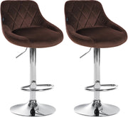 2er Set Barhocker Lazio Samt chrom
