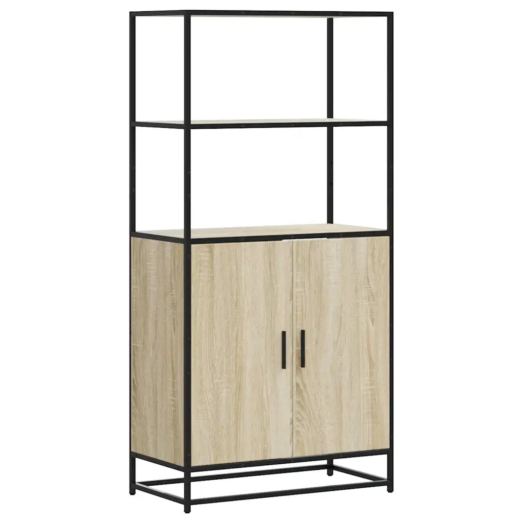 Credenza Rovere Sonoma 68x35x139 cm Legno Multistrato Metallo 849050