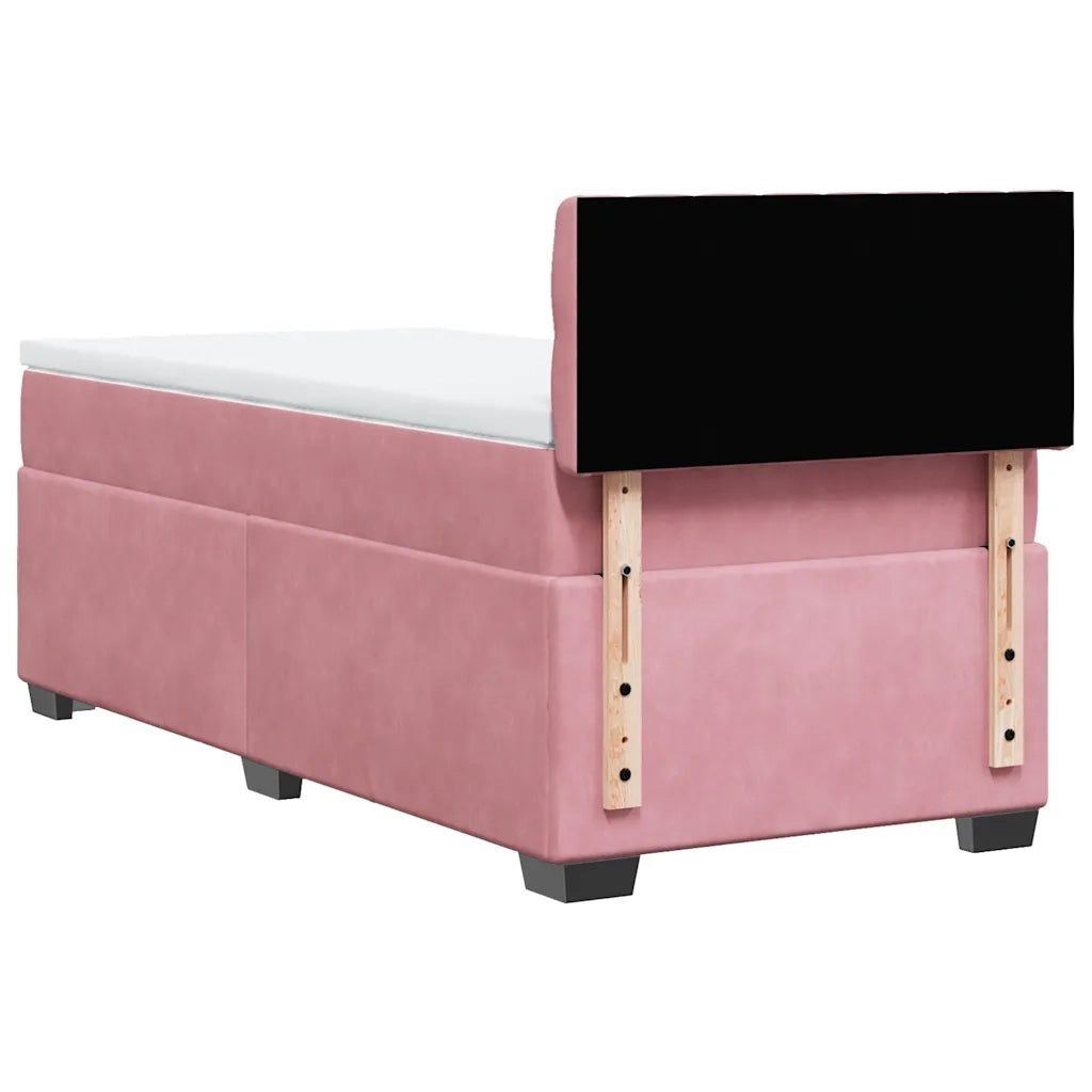 Giroletto a Molle con Materasso Rosa 80x200 cm in Velluto 3286173