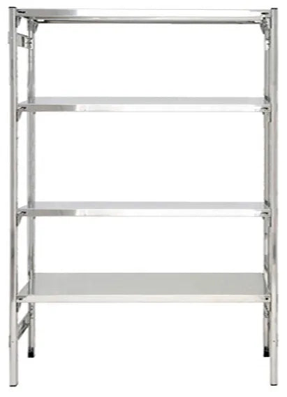Scaffale in acciaio inox alimentare con ripiani lisci a gancio cm. 120x40x180h