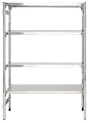 Scaffale in acciaio inox alimentare con ripiani lisci a gancio cm. 120x40x180h