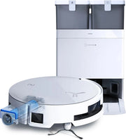 ECOVACS DEEBOT X8 OMNI Robot Aspirapolvere Lavapavimenti con Stazione Auto-Pulente, 18000Pa, Spazzola OZMO ROLLER Auto-Lavaggio Mocio Istantaneo con Acqua Calda a 75℃, Asciugatura Aria Calda, Bianco