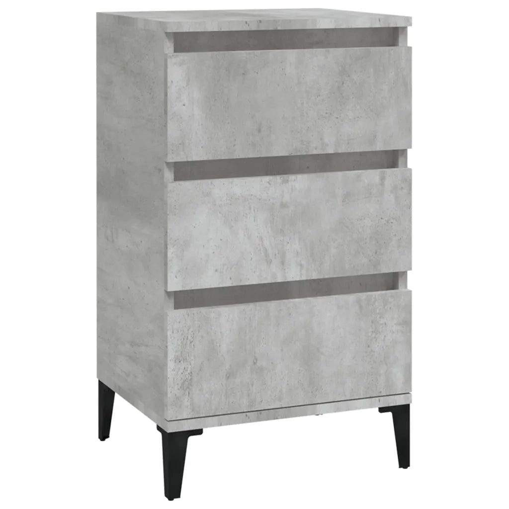 Comodino Grigio Cemento 40x35x70 cm in Legno Multistratocod mxl 79891
