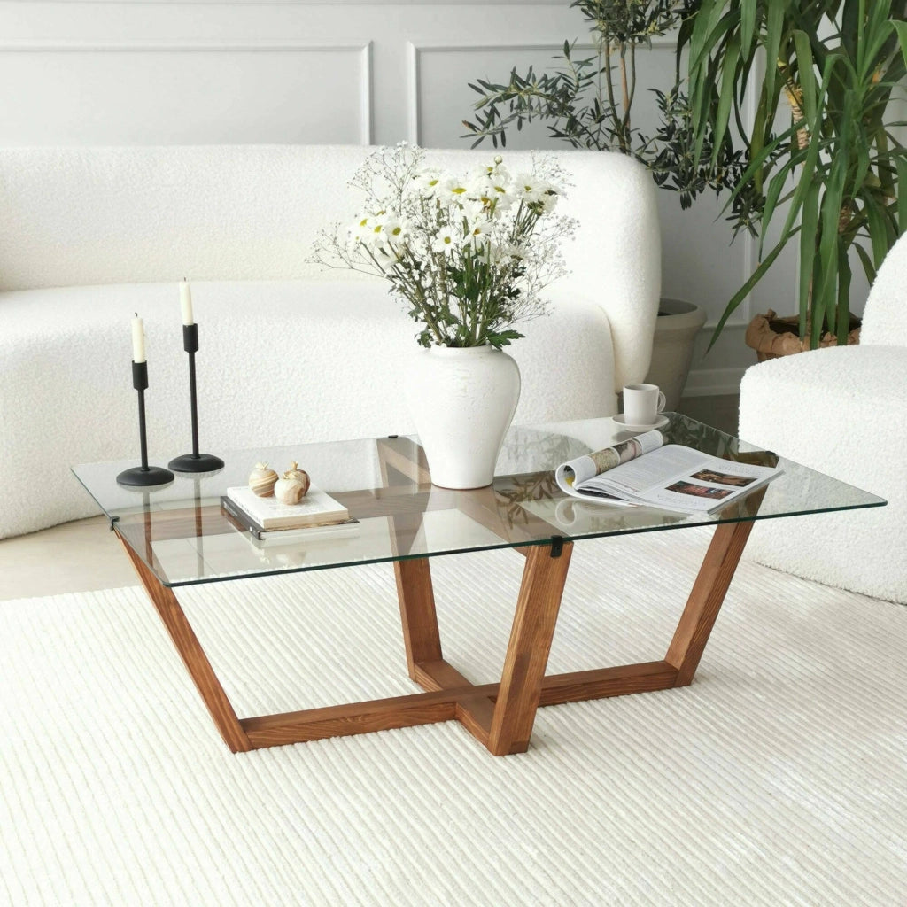 Visconti, Tavolino da Salotto Forma Rettangolare, 105x65x35h cm Marrone Noce