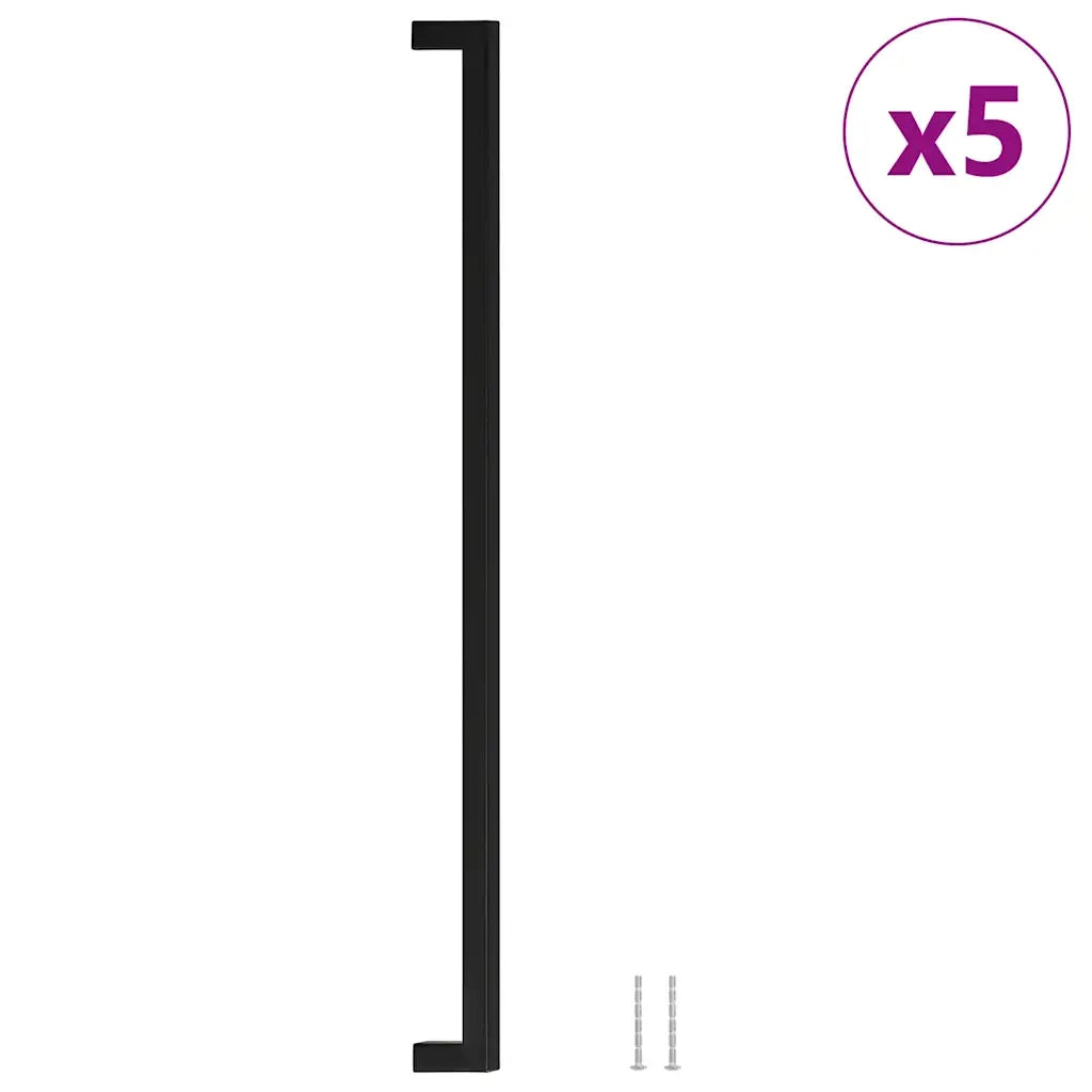 Maniglie per Mobili 5pz Nere 480mm in Acciaio Inox 155403