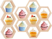 Supporto per torte a sei facce - Display per torte da tavola galleggiante - Supporto per dessert in legno - Tavola da dessert flottante - Tavola per festa di compleanno e baby shower