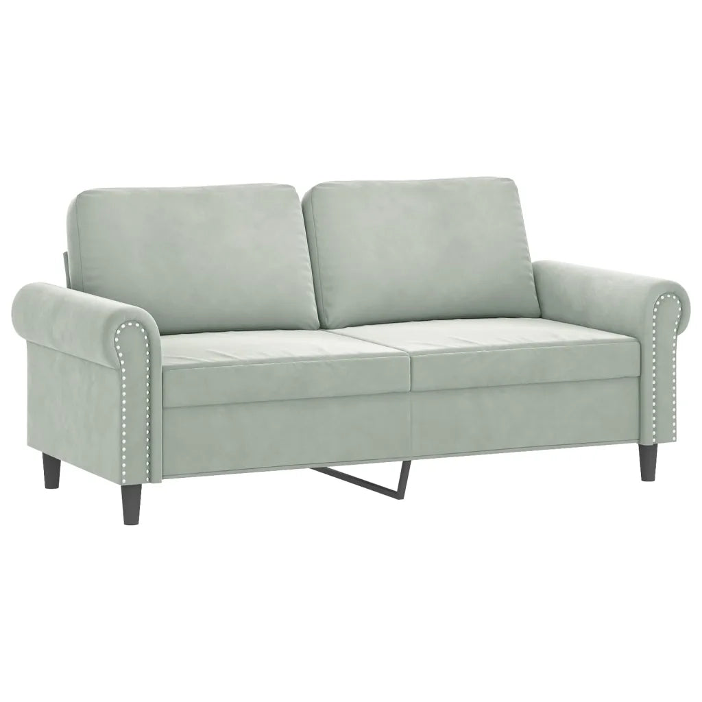 Set di Divani 2 pz con Cuscini Grigio Chiaro in Velluto 3202210