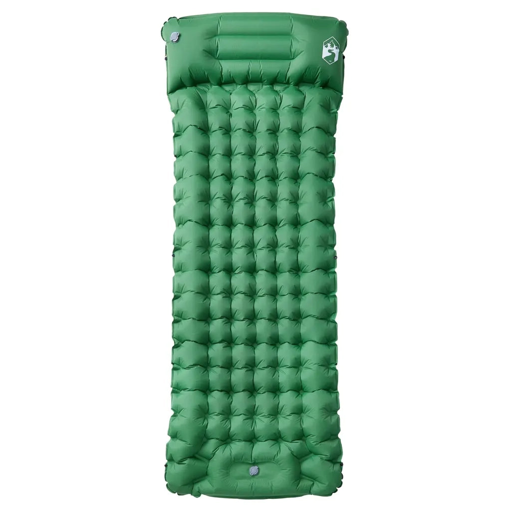 Materasso Campeggio Autogonfiabile con Cuscini 1 Persona Verde CFW1254688