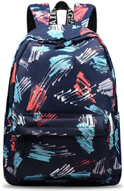 Borsa per Scuola Moda per Tempo Libero per Donne Ragazzi con Porta Laptop Impermeabile in Nero Blu Marino