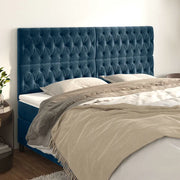 Testiera-Testata-Testiera Decorativa Blu Scuro 200x7x118/128 cm Velluto