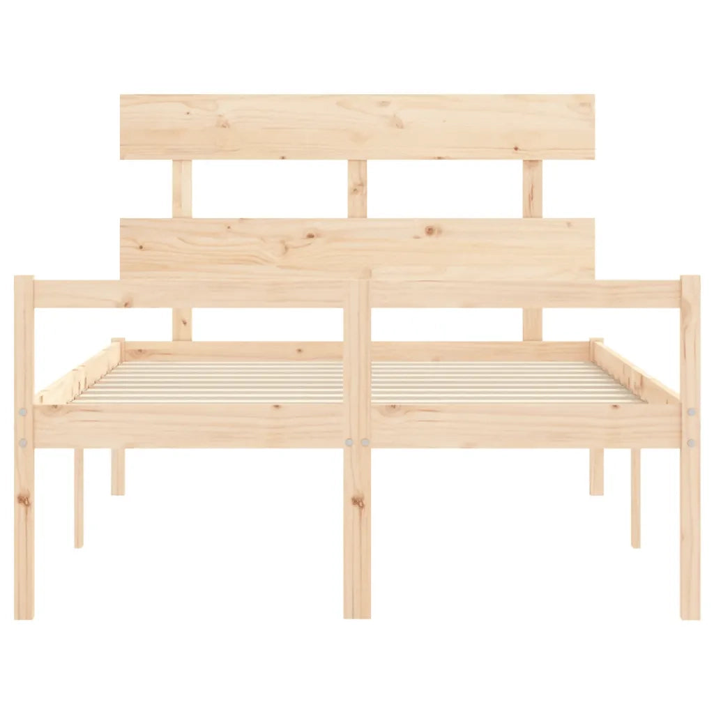 Letto per Anziani con Testiera 140x190 cm in Legno Massello 3195331