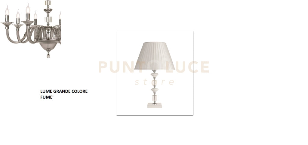 LUME GRANDE GALA 1 LUCI ATTACCO E14 FUME' E CROMO H.40+26CM