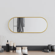 Specchio da Parete-Specchio a Muro-Specchio Decorativo Dorato 50x20 cm Ovale