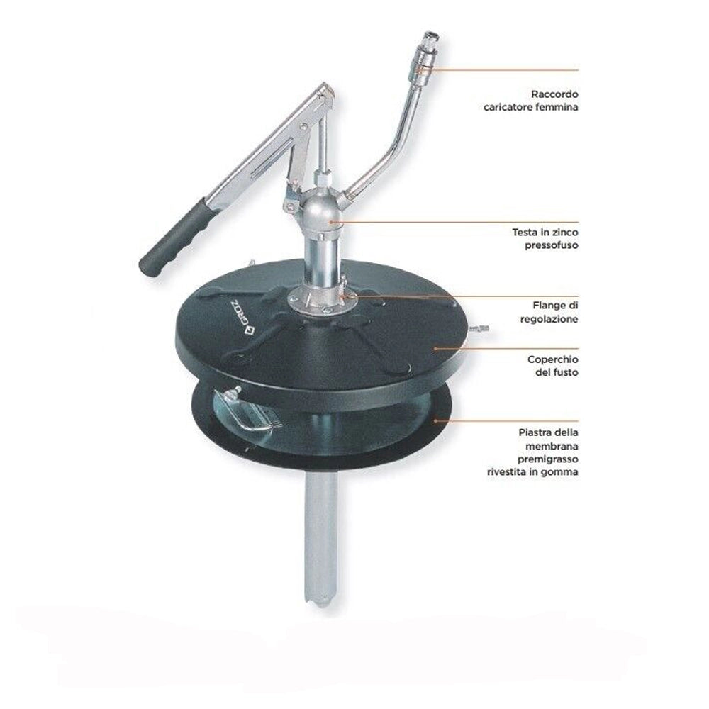 INGRASSATORE GRASSO FUSTI POMPA RIEMPIMENTO INGRASSATORI GROZ GFP/03-PRO/UNI