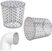 Copertura di ventilazione in acciaio inossidabile - Griglia di ventilazione - Filtro a lamelle - Copertura di scarico - 7,1 x 6 ~ 7,5 cm - Duraturo e saldato