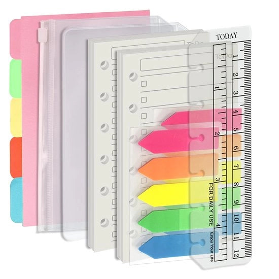 Pagine di Pianificazione senza vincoli 90 fogli - Accessori per Planner - Strumenti di separazione - Elenco da svolgere - Formato A7 - Carta di alta qualità - Accessori per Notebook