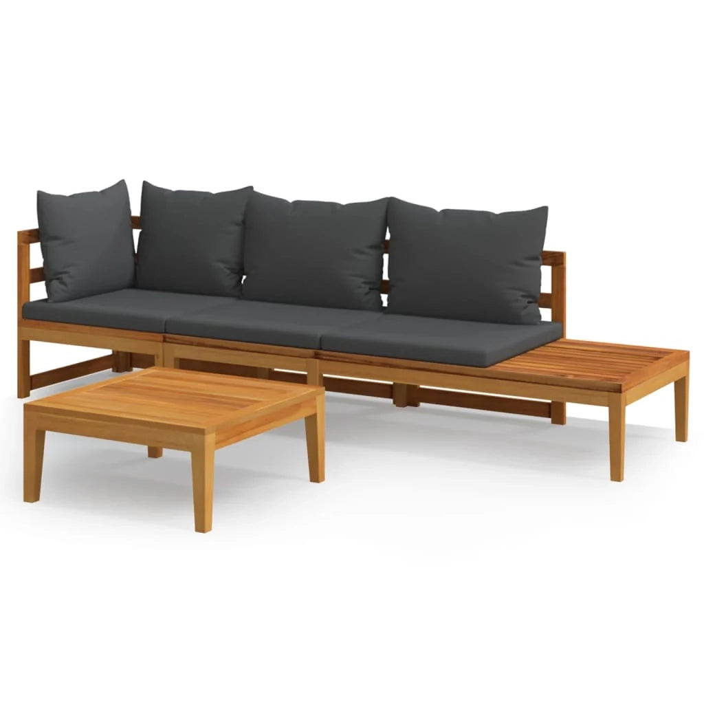 Set di mobili da giardino mobili da esterno set da 3 pezzi con cuscini legno di acacia grigio scuro 02_0015970